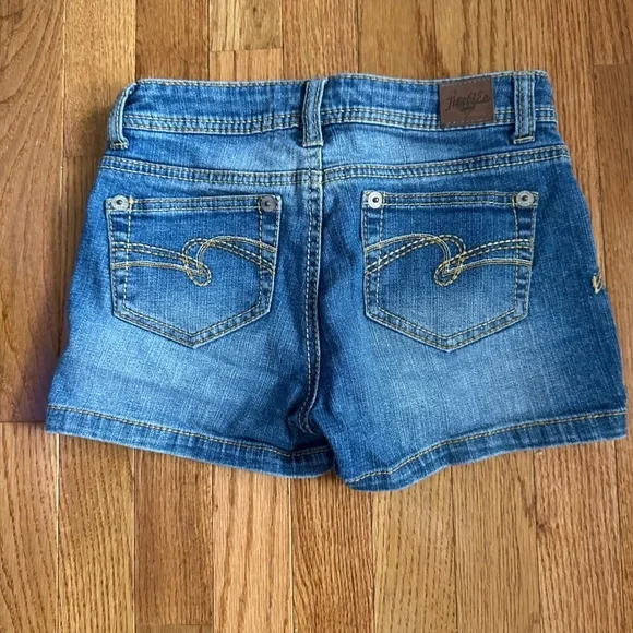 Justice Blue Denim Shorts Girls size 14 - Picture 2 of 5